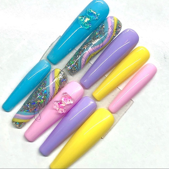 XXL BALLERINA BEARY CUTE PRESS ON NAILS - Picture 5 of 11